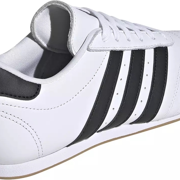 Adidas Womens TaekwondoWhite Sneakers with Black Stripes Size 9 - Picture 5 of 10